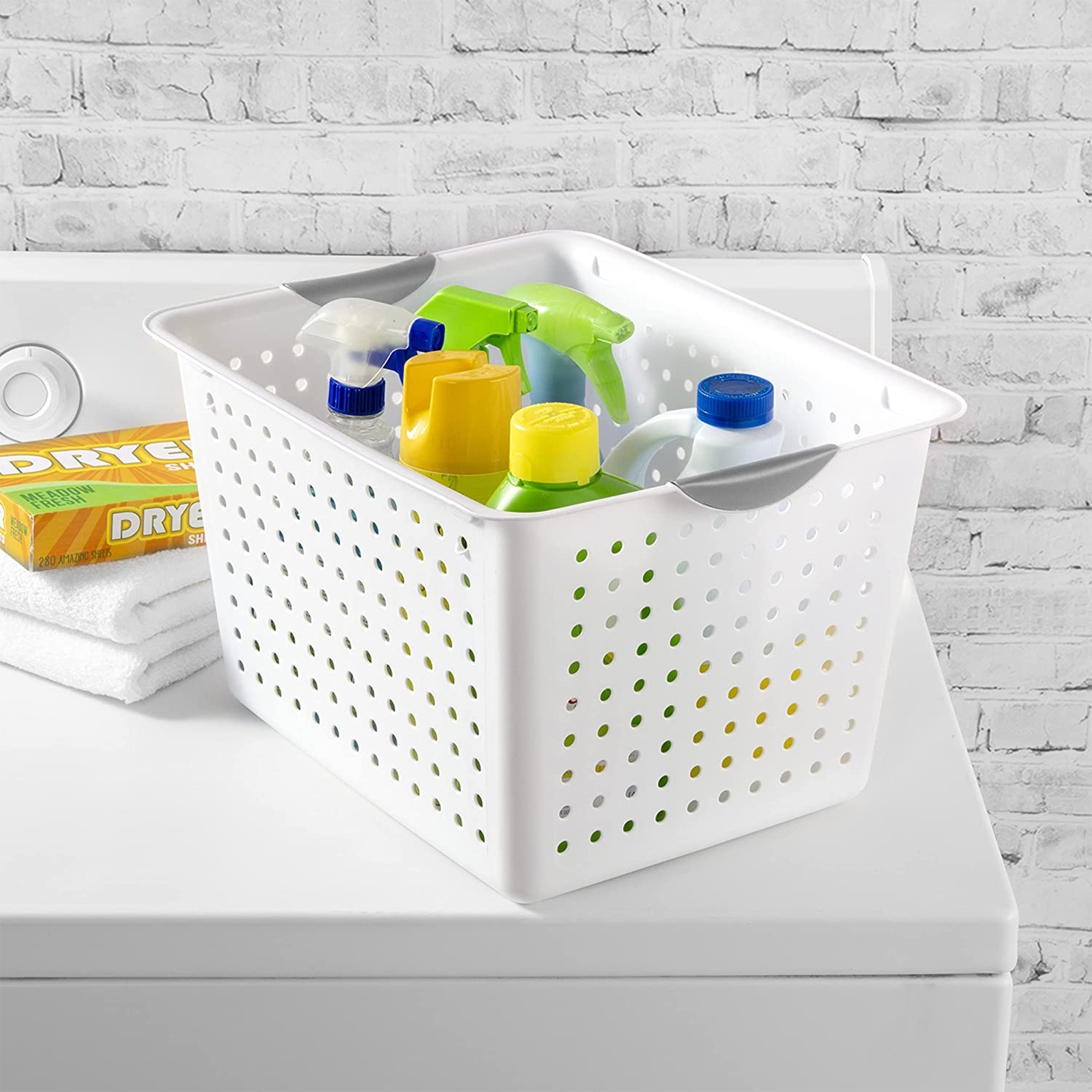 Sterilite Large Deep Durable Ultra Plastic Storage Basket Tote, White (6 Pack)