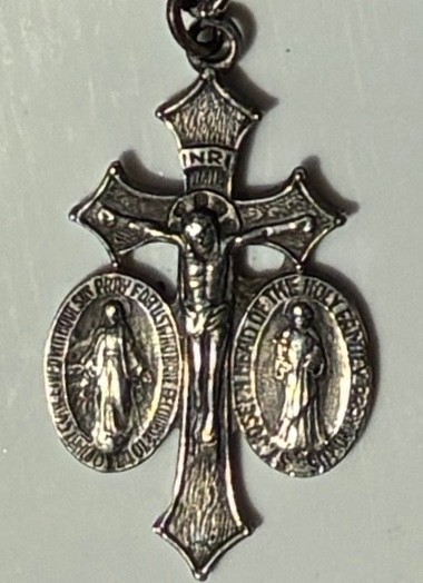 Vintage Catholic Medal  JMJ Be With Us On Our Way Safety Travel