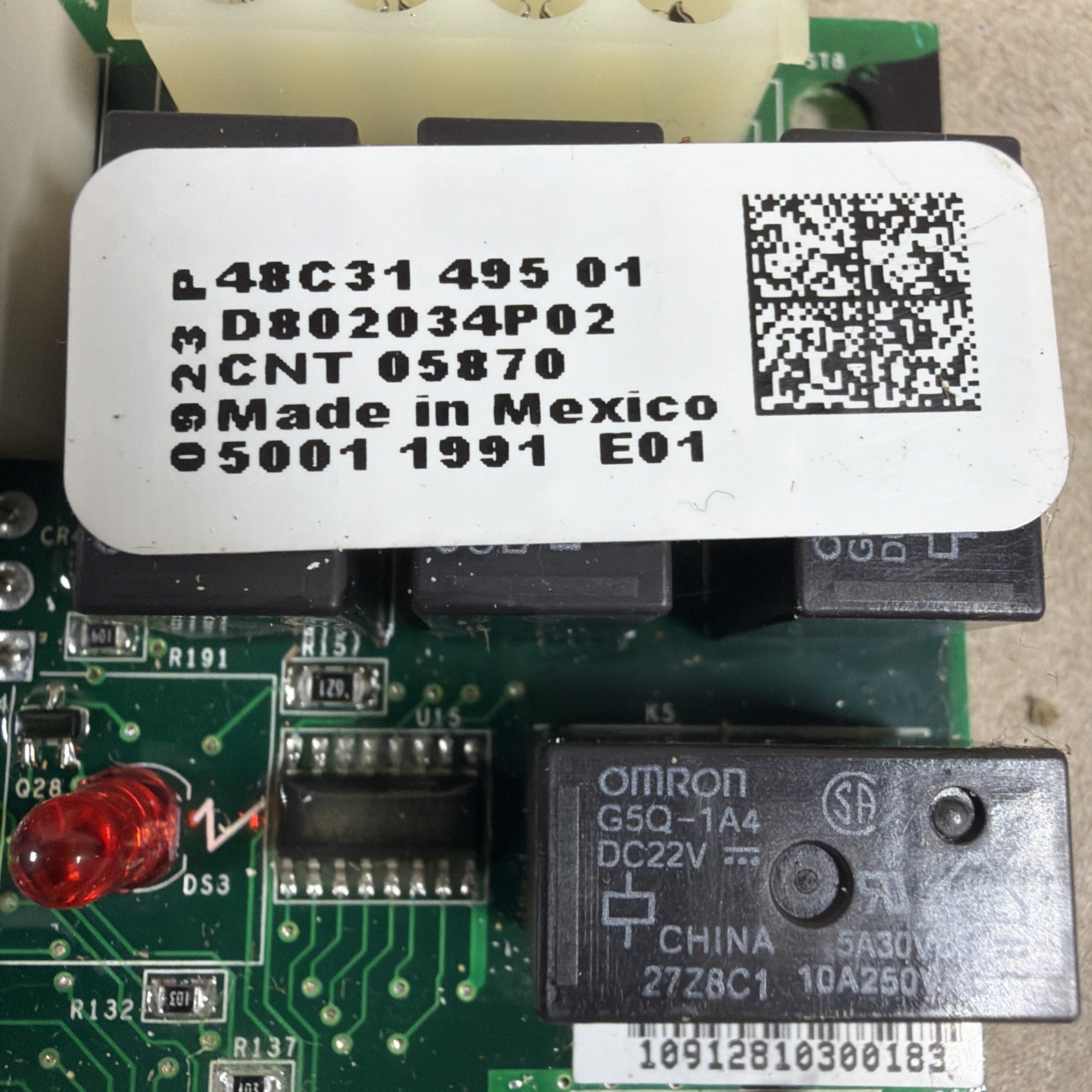 🔥 FCBAE1-EMERSON CONTROL BOARD 48C31 495 01 CNT05870 ASSY PLUS USER INTERFACE