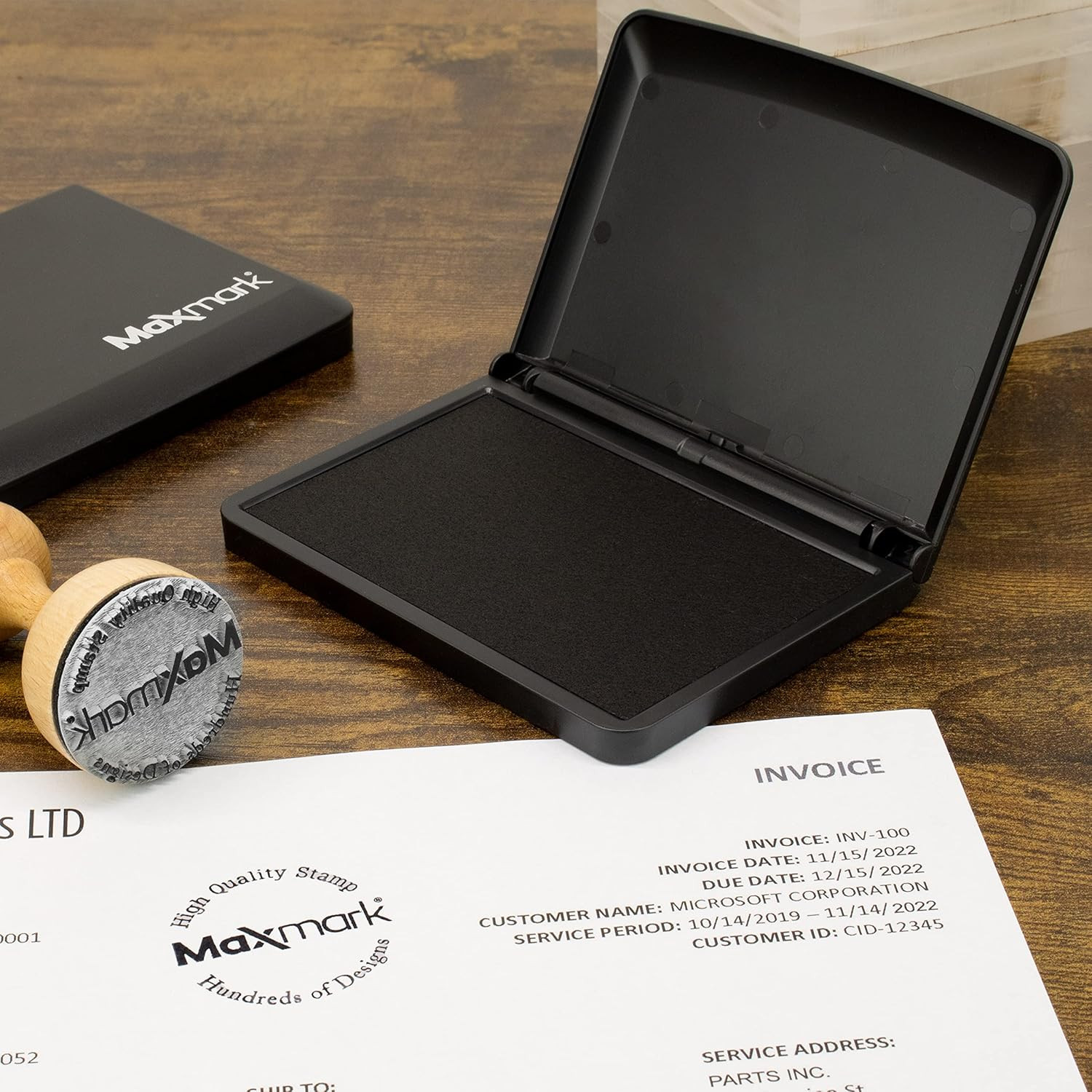 Large Black Stamp Pad - 2-3/4" by 4-1/4" - Premium Quality Felt Pad