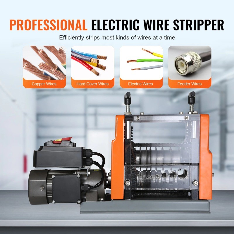 Electric Wire Stripping Machine 60W 1.5-25mm Visible Stripping Depth 6mm