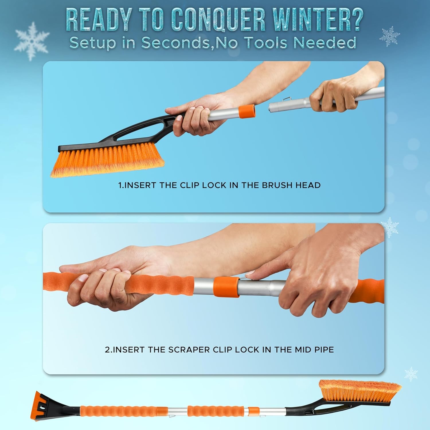 43-inch Extendable Car Windshield Ice Scraper