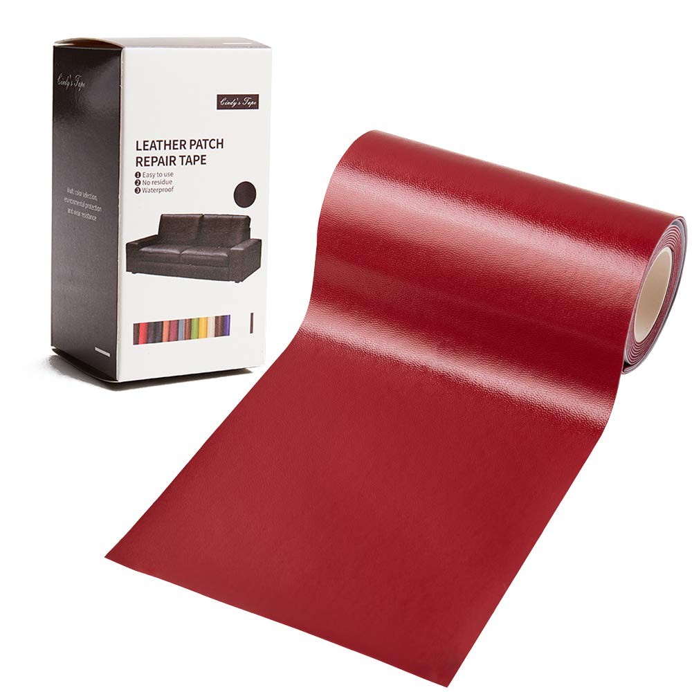 Leather Repair Patch Tape Burgundy Dull-Red 3 x 60 inch Self Adhesive Leather...