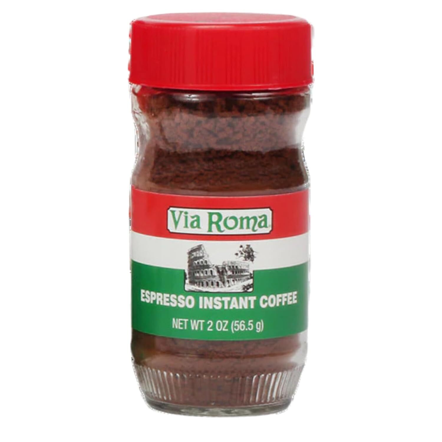 Via Roma Instant Coffee Italian Espresso Blend Dark Roasted Ground Coffee - 2oz