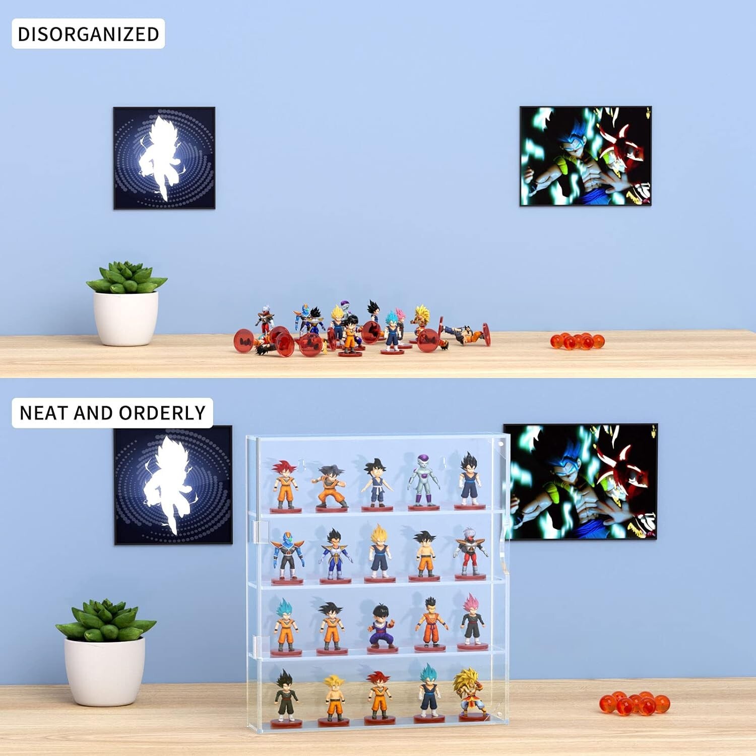 Acrylic Display Case for Mini Funko Pop Figures, Clear Wall Mounted or Desktop