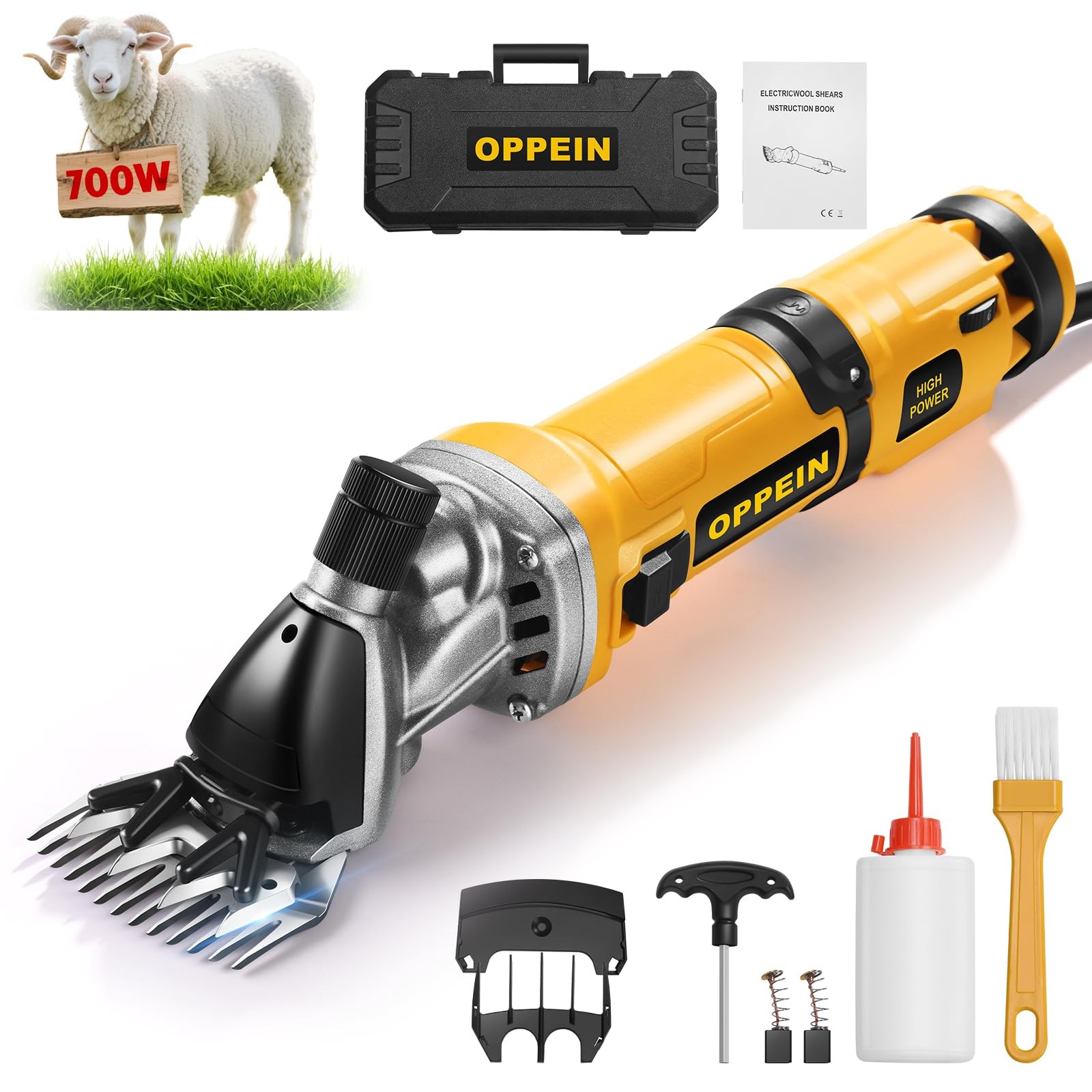 OPPEIN 2025 Upgraded Sheep Shears,Professional Electric Sheep Clippers,6 Spee...