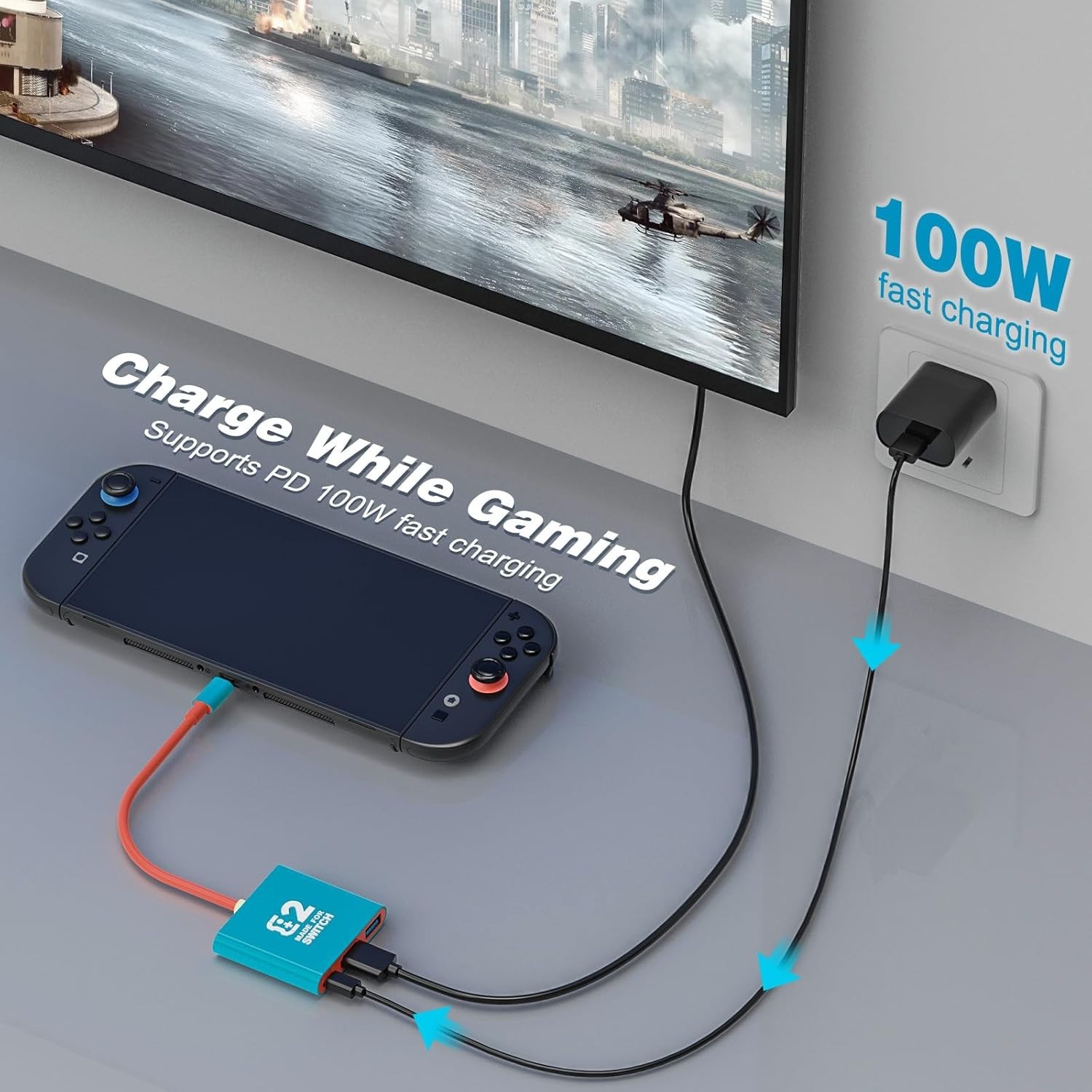 Switch TV Docking Station, Portable Switch TV Dock for Switch 1/OLED/Steam De...