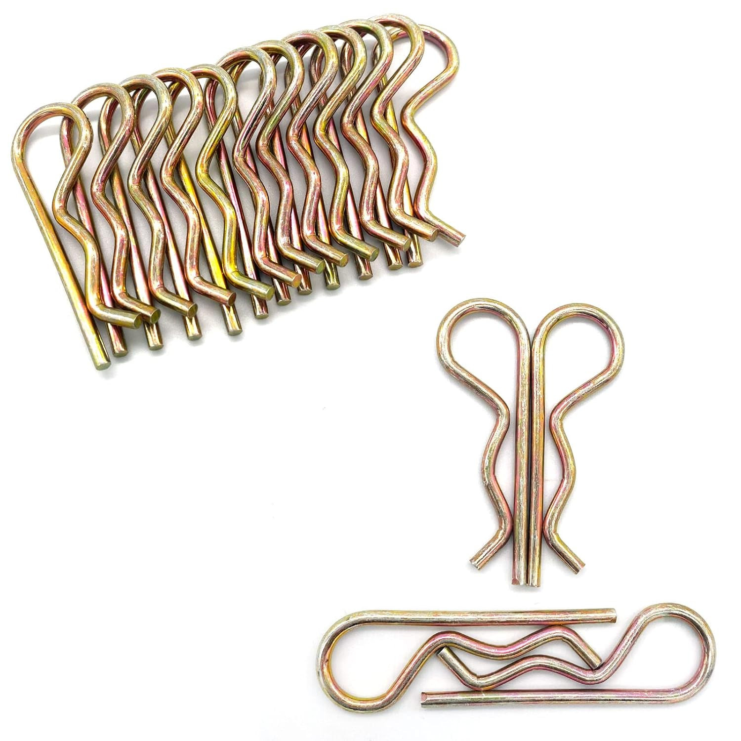 12 Pcs Heavy Duty Hitch Pins Clip R Clips Spring Retaining Wire Hair Pins Cotter
