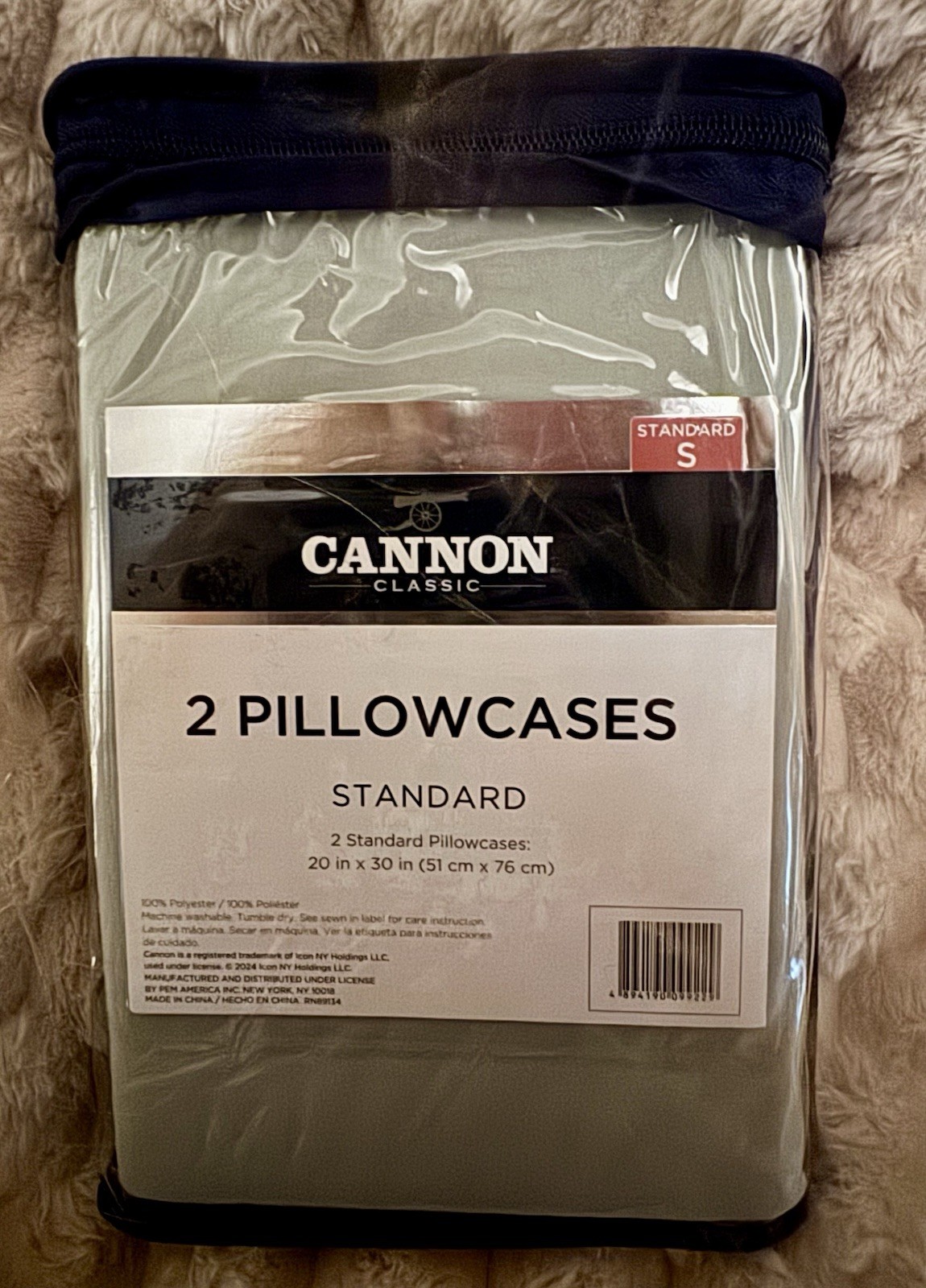 Cannon Classic Pillowcases 2 Standard Light Green 20x30in 100% Polyester