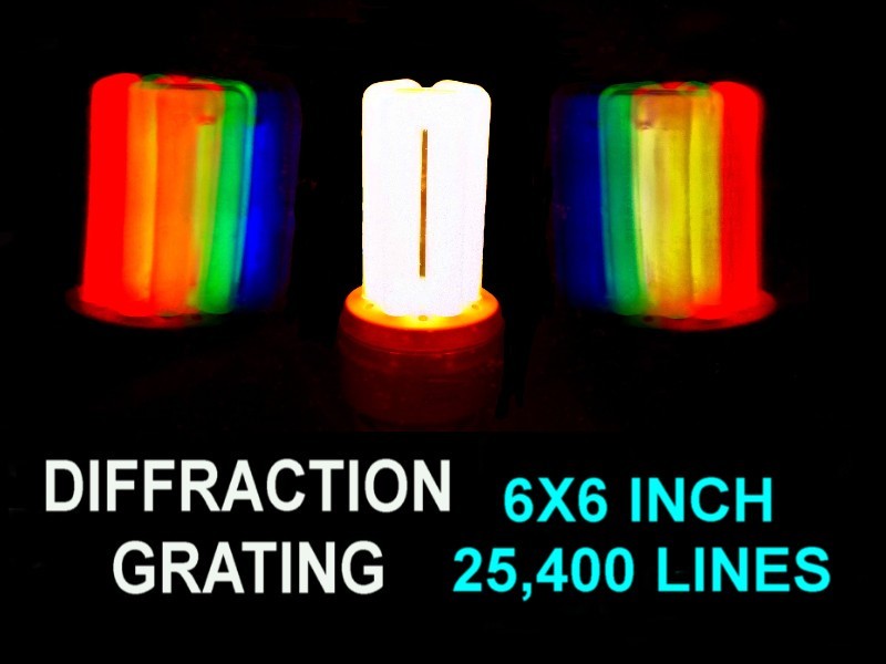 HUGE 6X6 INCH Diffraction Grating Sheet 25,400 Lines Per Inch,Laser Split LOOK..