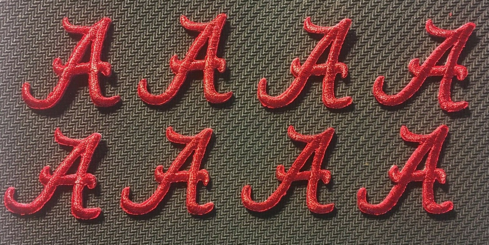 alabama a patches crimson tide patch A logo A embroidery iron on a patch 8 pcs.