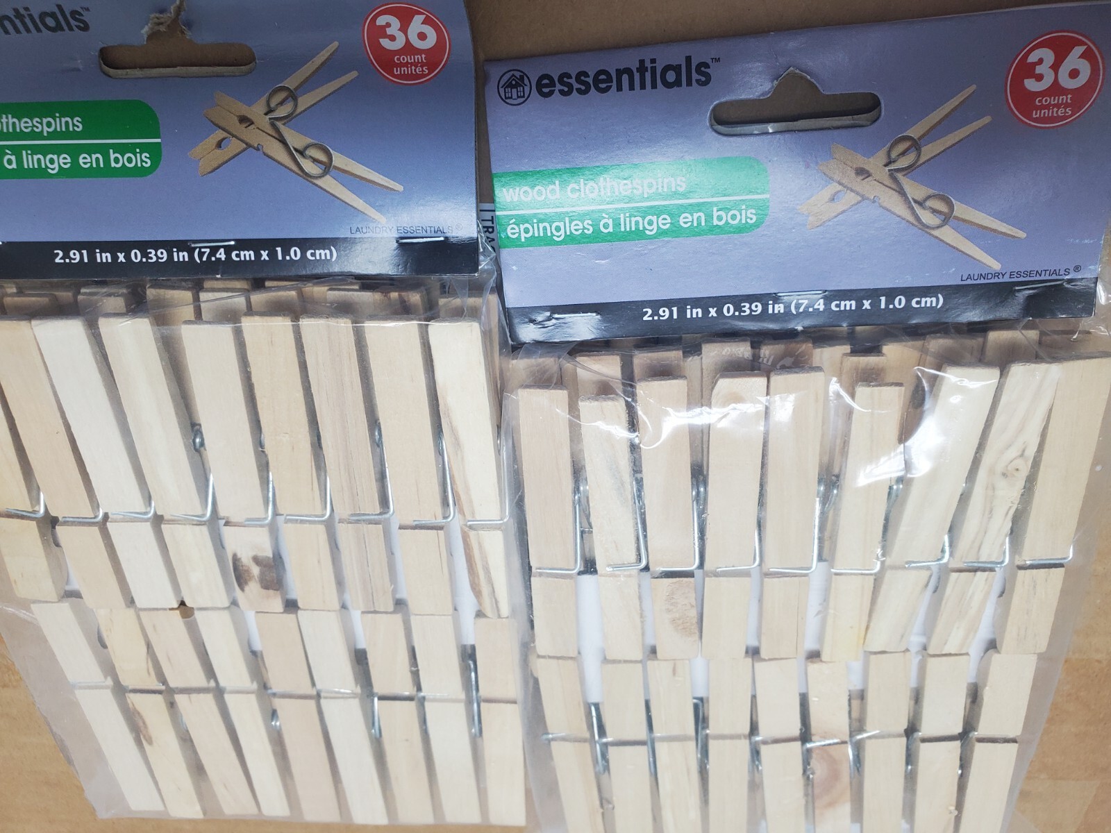 Wood Clothespins Wooden Laundry Clothes Pins Large Springs 72 Pieces Art Crafts