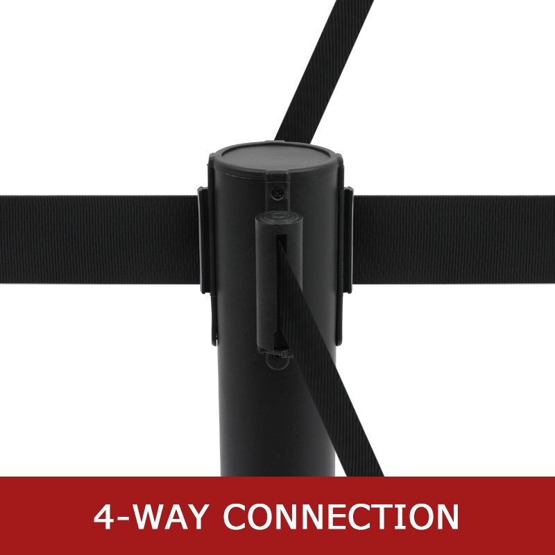 6 Pcs Retractable Crowd Control Barrier Poles Stanchion Post Queue Line Barrier