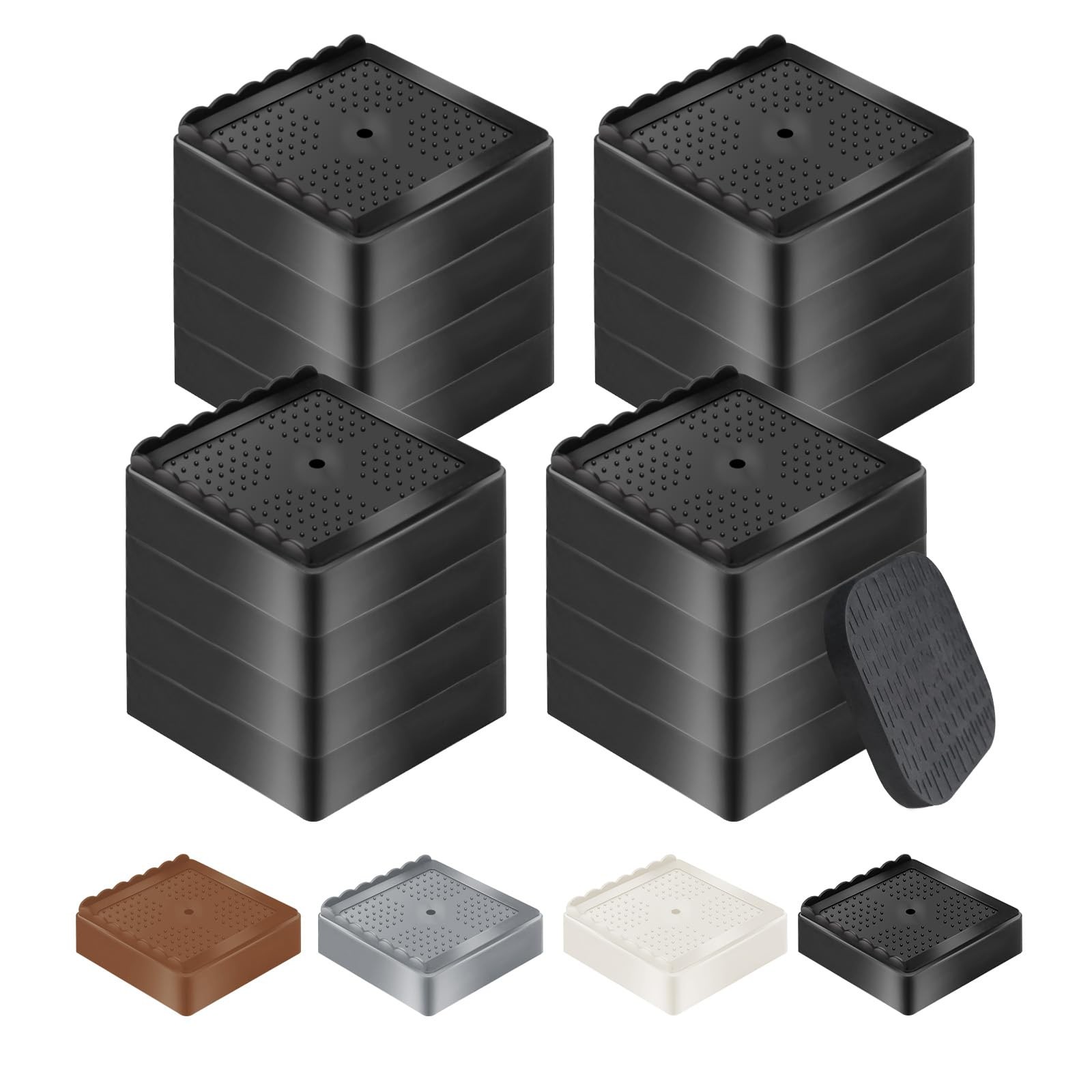 Furniture Bed Risers Heavy Duty 1 inch 2 inch 3 inch 4 inch L Shaped Adjustab...
