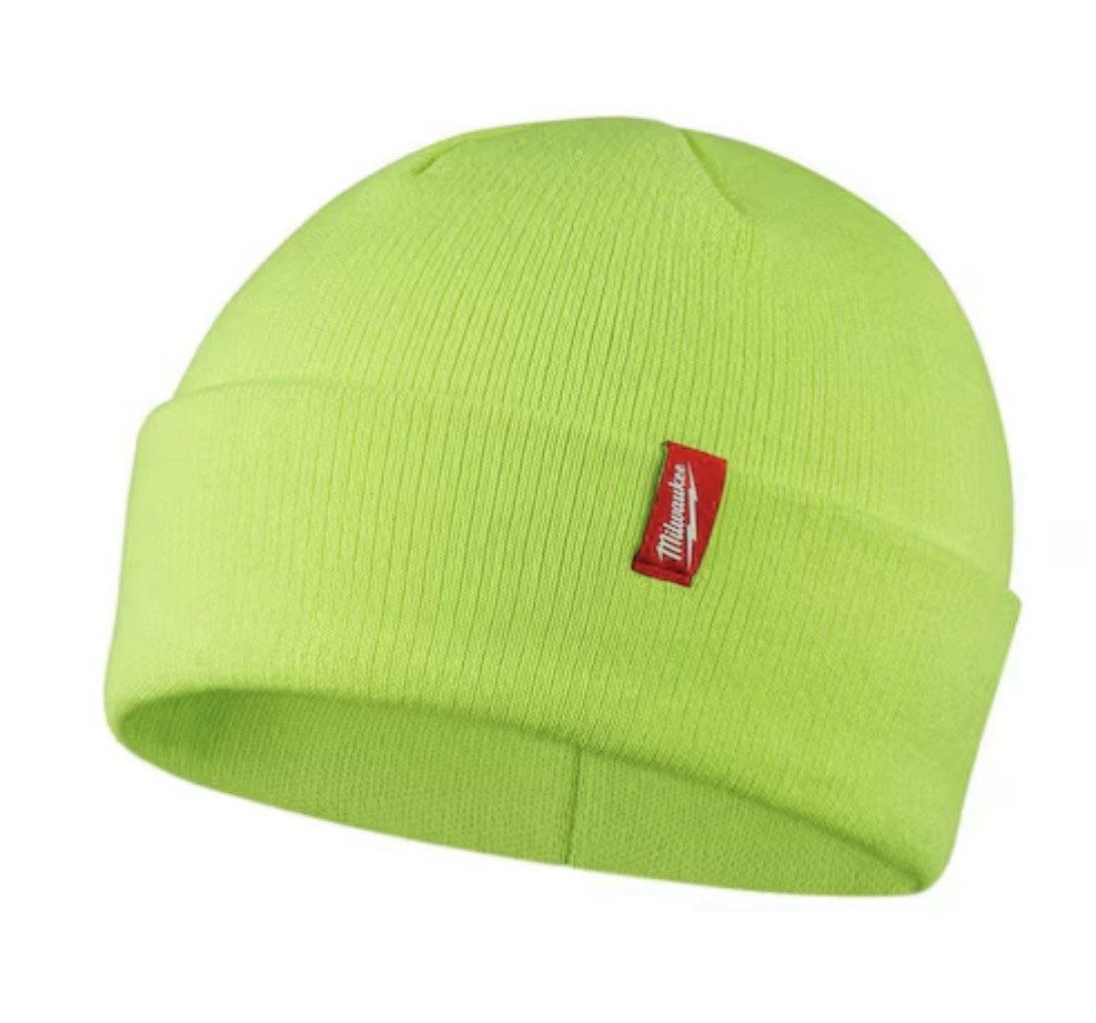 Milwaukee 503HV Cuffed Beanie Yellow Knit Workwear HI-Vis One Size Fits All -NWT