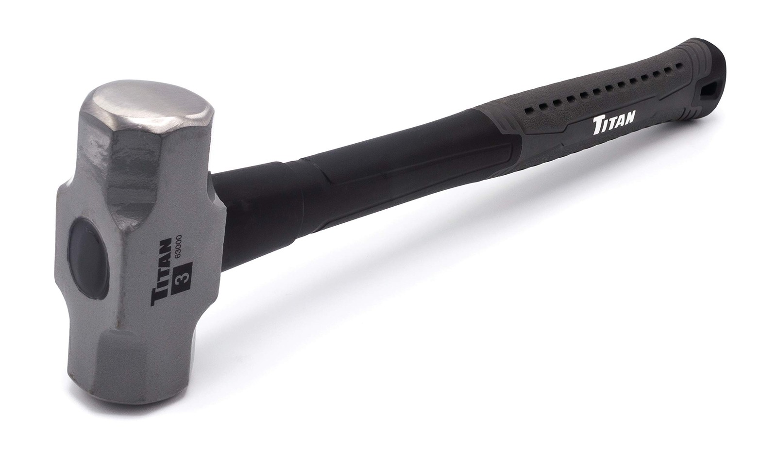 3lb Sledge Hammer Forged Steel Head Shock Absorbing Fiberglass Handle Demolition