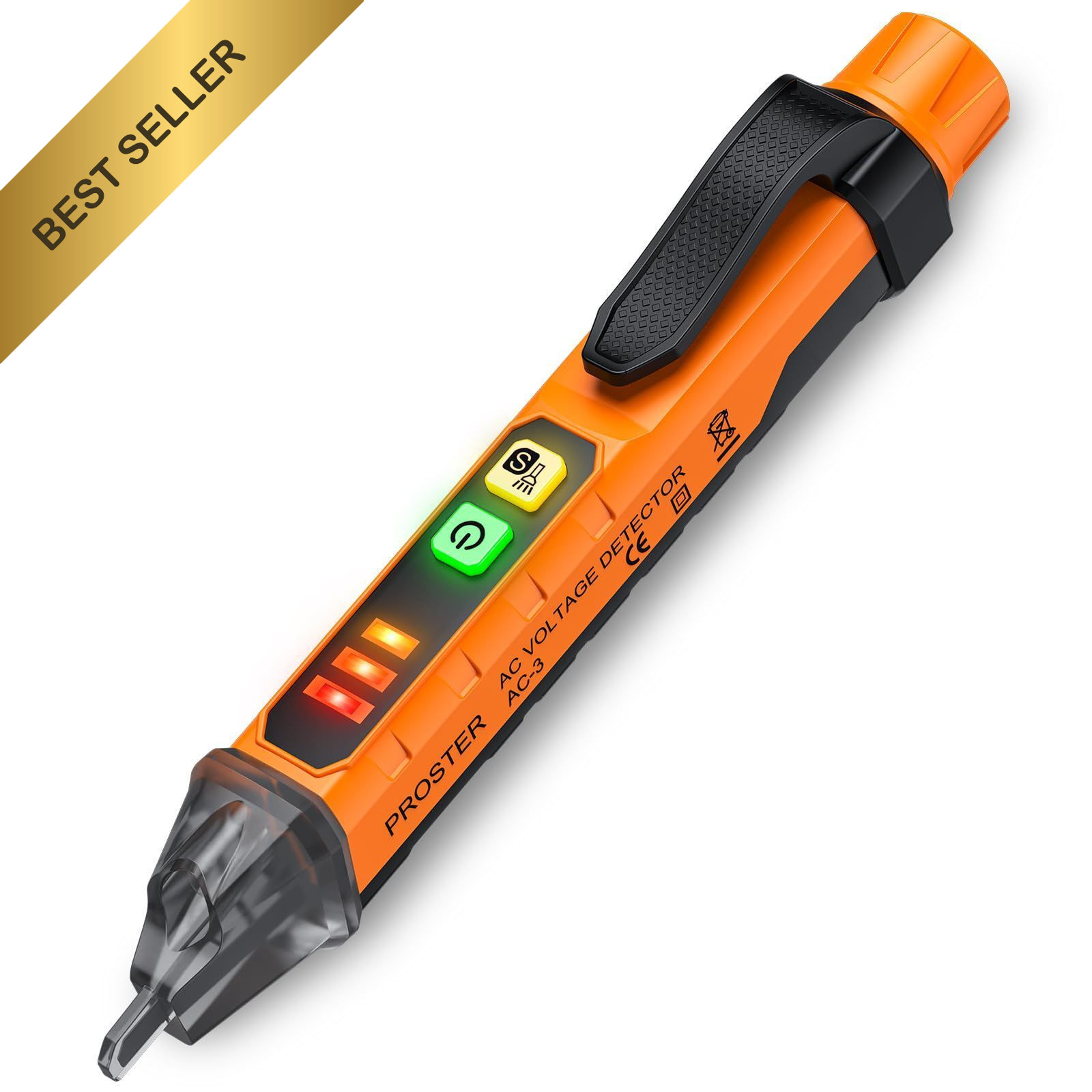 Proster Non-Contact Voltage Tester Pen Adjustable 12V-1000V Detector LED Torch