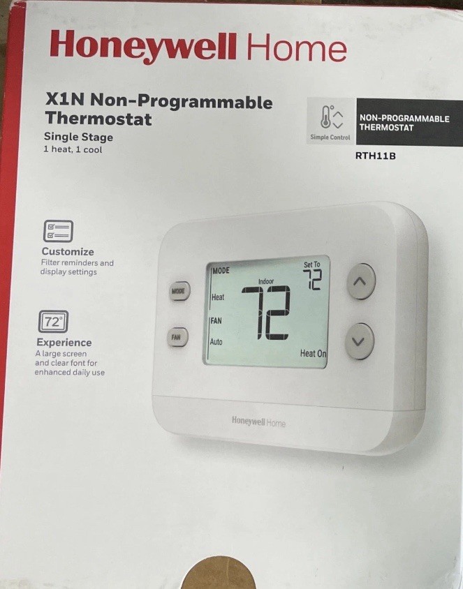 Honeywell Home X1N Non-Programmable Thermostat Single-Stage 1-Heat/1-Cool