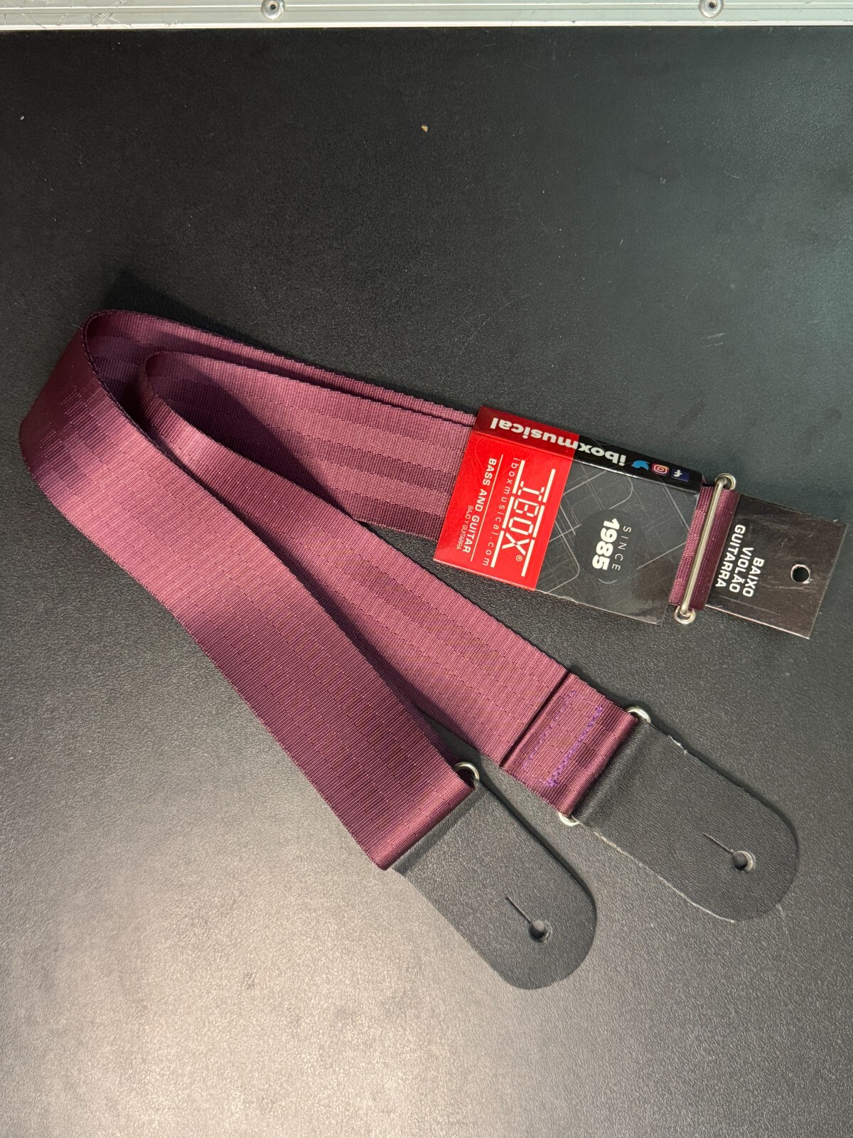 IBox Adjustable Guitar Strap-Durable Nylon with Leather Ends