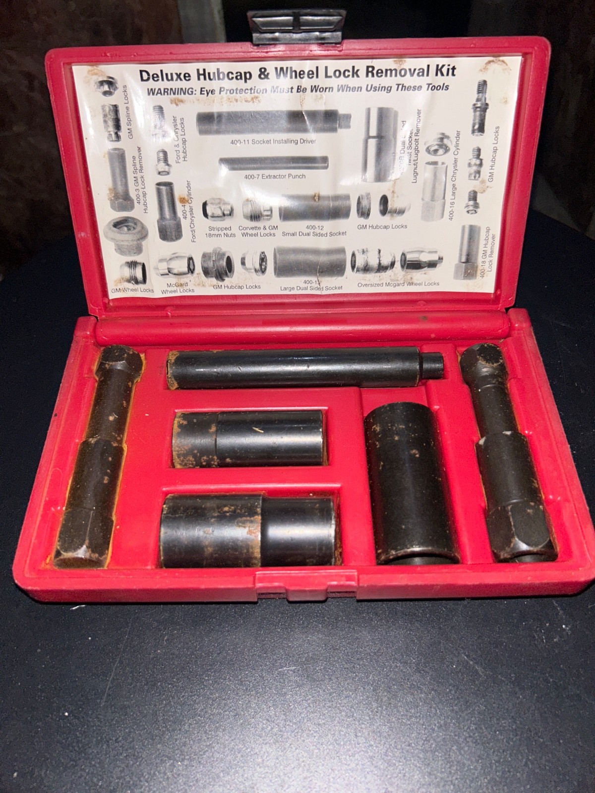 MAC Tools Deluxe Custom Hubcap Wheel Rim Lock Lug Nut Removal Tool Kit Set Lot