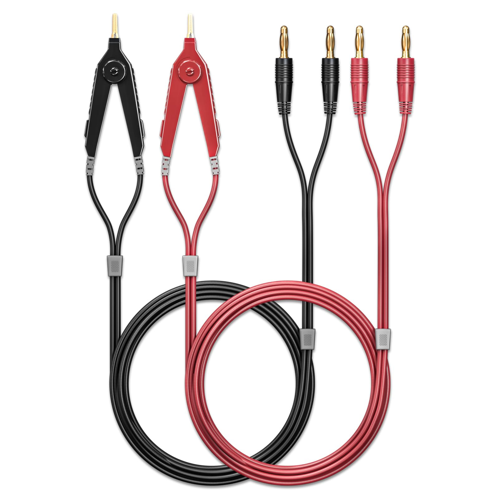 LCR Meter Test Leads Terminal Kelvin Clips Cable Wires to 4mm Banana Plugs Go...