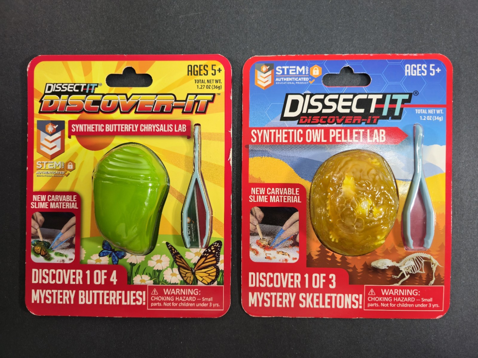Dissect It Discover It Synthetic Owl Pellet & Butteyfly Chrysalis Lab STEM