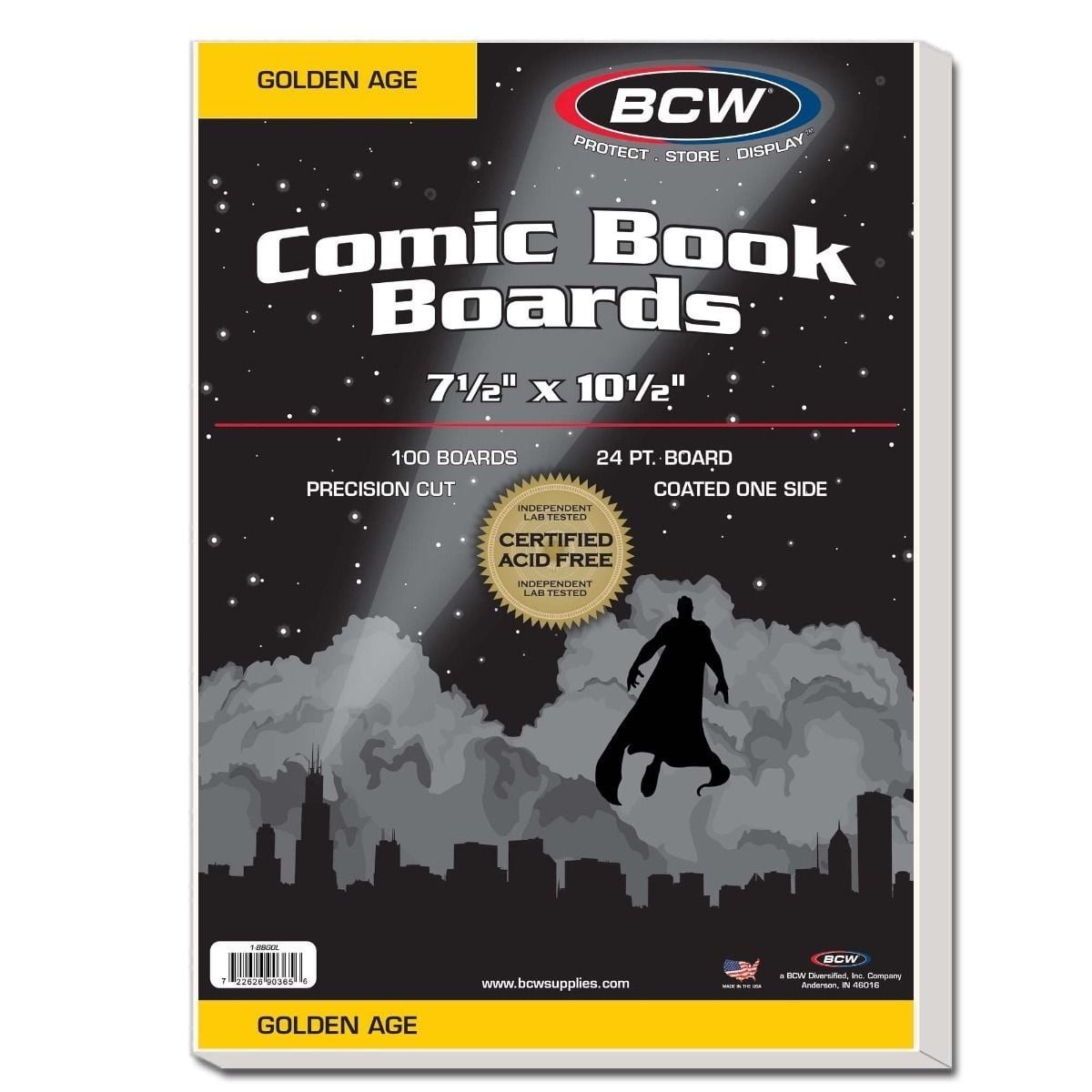 BCW Golden Comic Backing Boards Box of 1000 Wrapped 10 Packs Of 100 Acid Free