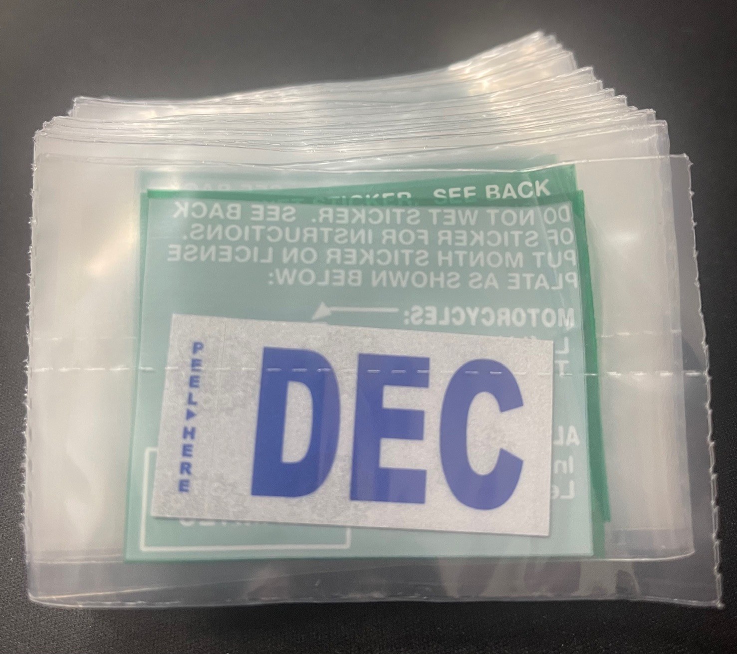 Official DMV California Month Sticker (DECEMBER) License Plate Month Sticker
