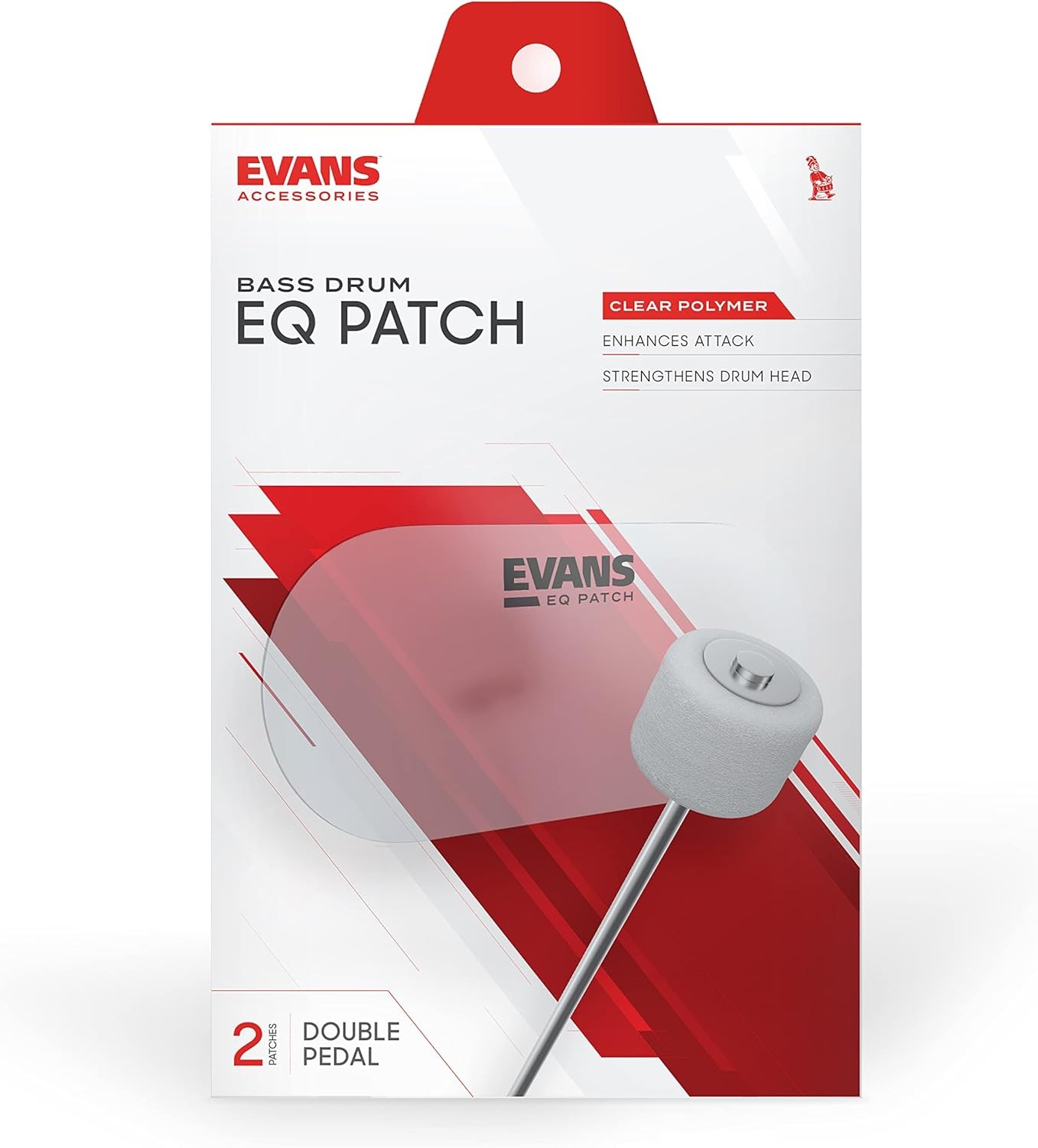 Evans EQ Double Pedal Patch, Clear Plastic