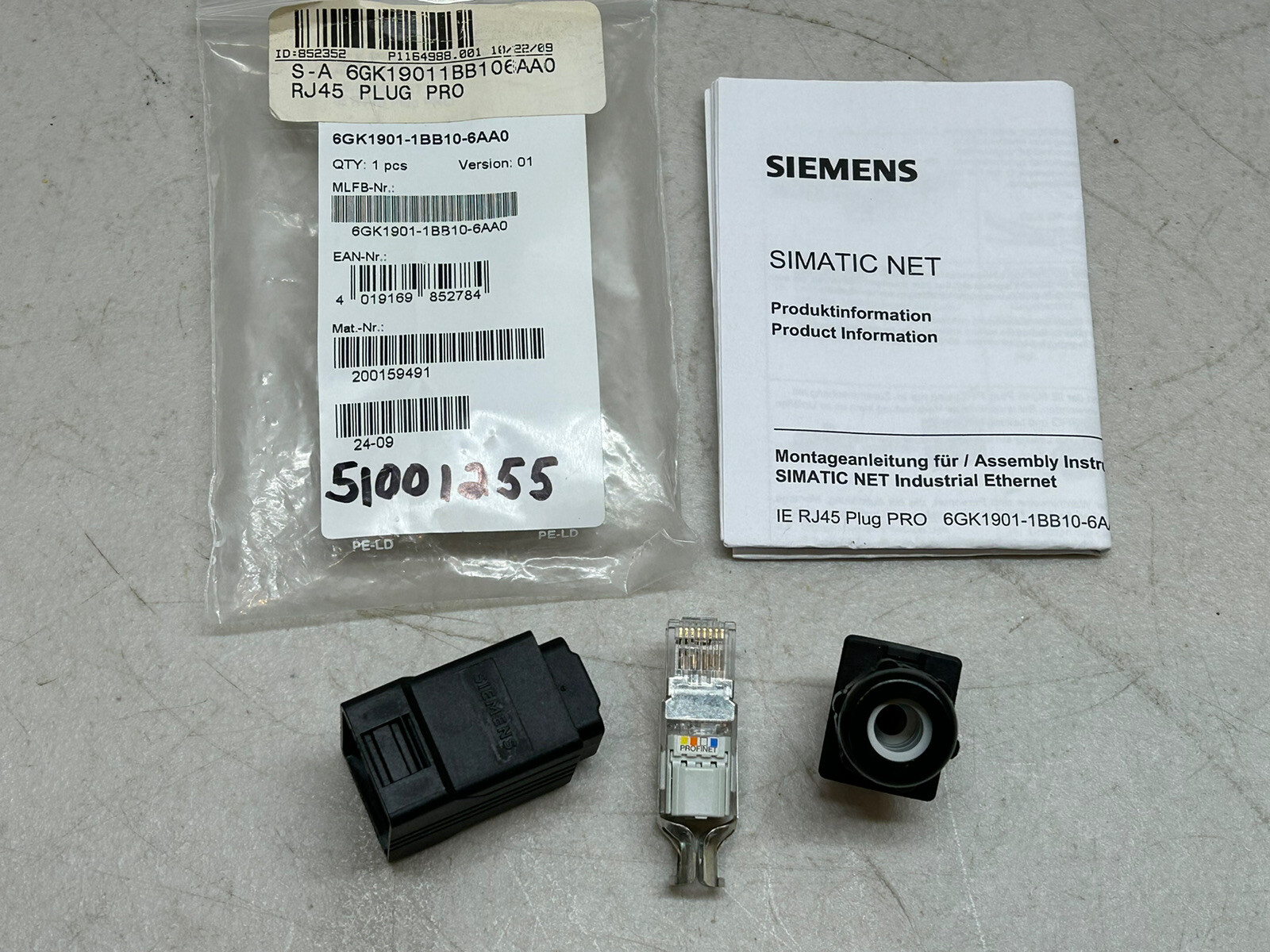 (NEW) SIEMENS 6GK1901-1BB10-6AA0 / SIMATIC NET INDUSTRIAL ETHERNET RJ45 PLUG PRO
