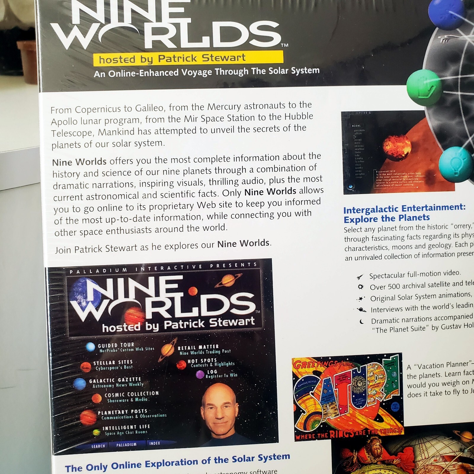 Nine Worlds Hosted By Patrick Stewart CD ROM Sealed Palladium Interactive 1996