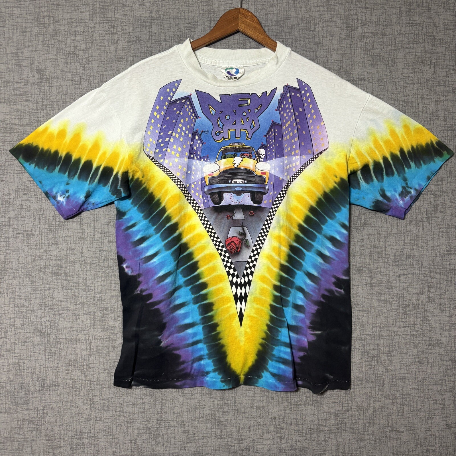 Grateful Dead Liquid Blue T Shirt XL Tie Dye New York City Tour 1990 Original