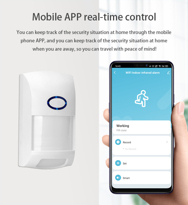 Tuya Smart WiFi Infrared Detector PIR Motion Sensor Home Security Google Alexa