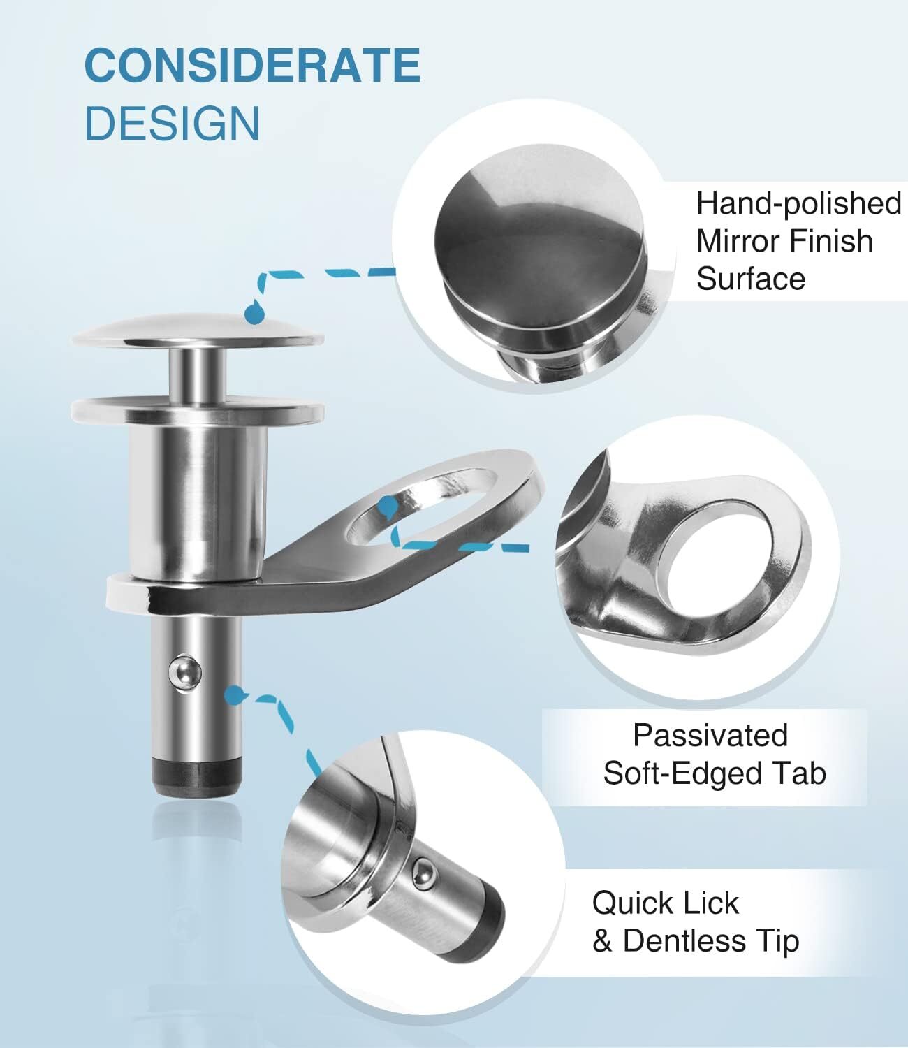 1/2'' QUICK RELEASE BOAT FENDER HOLDER KIT - MARINE STAINLESS STEEL