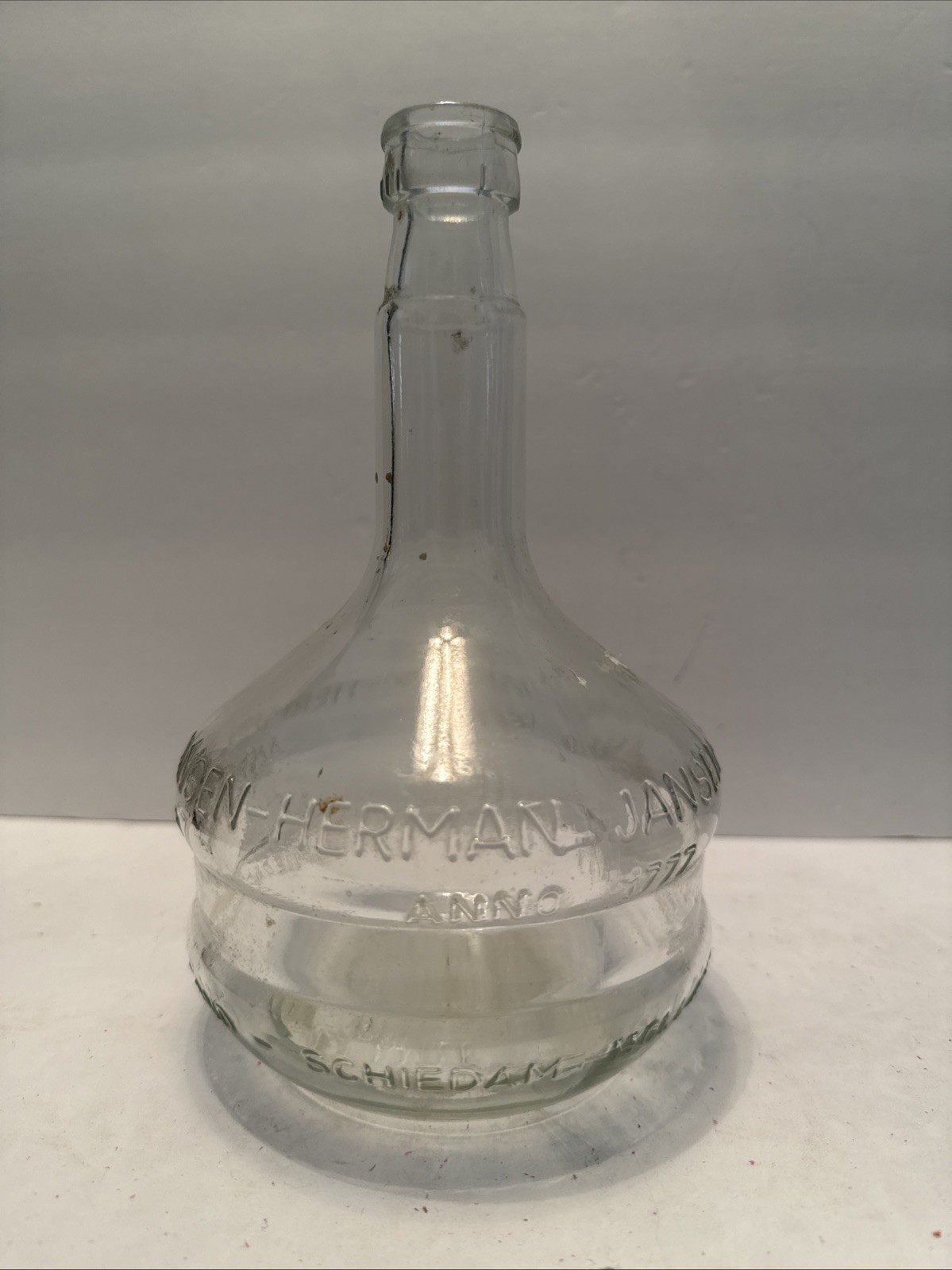 Herman Jansen Schiedam Holland Anno 1777 Empty Collectors Bottle Decanter