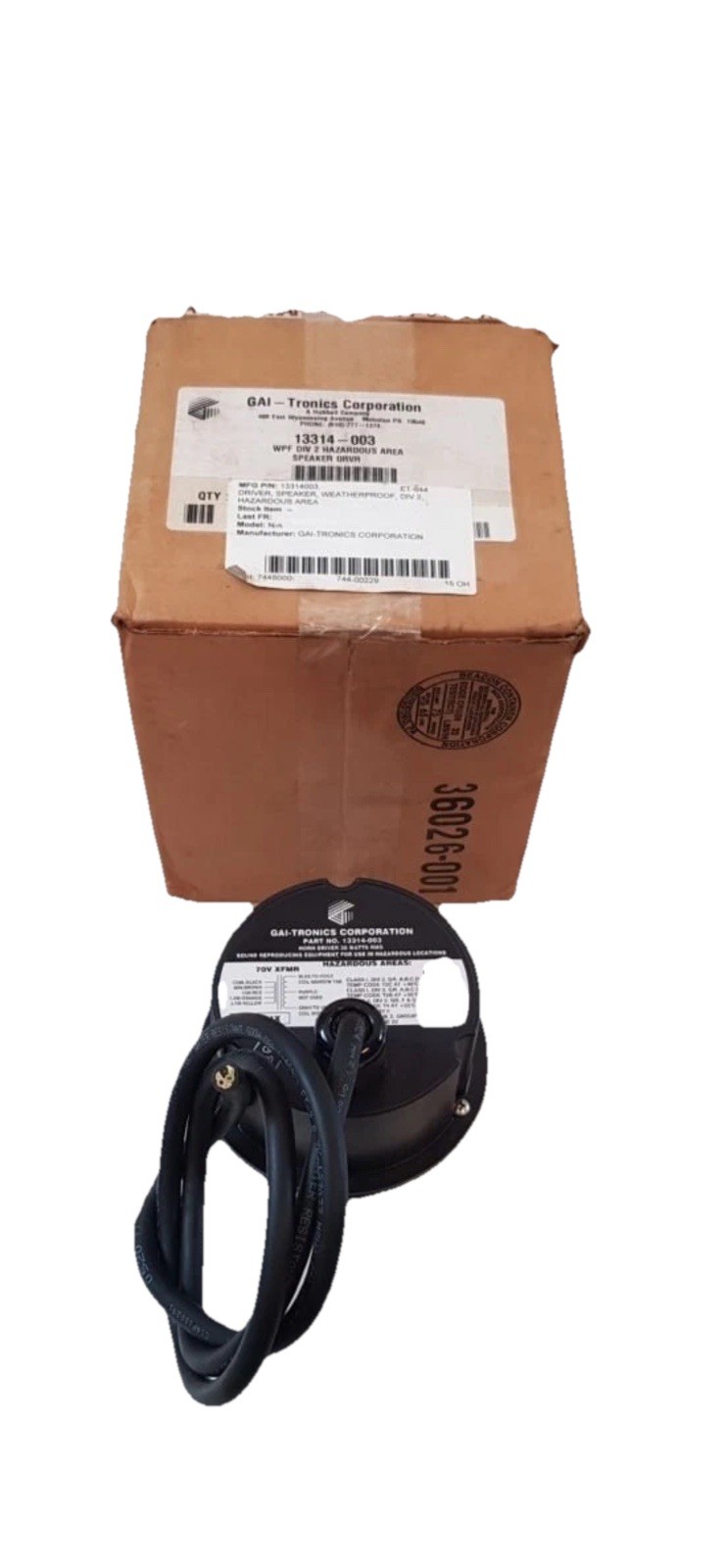 Gai-Tronics 13314-003 Horn Driver 30 watts WPF DIV 2 Hazardous Area 70V XFMR NIB