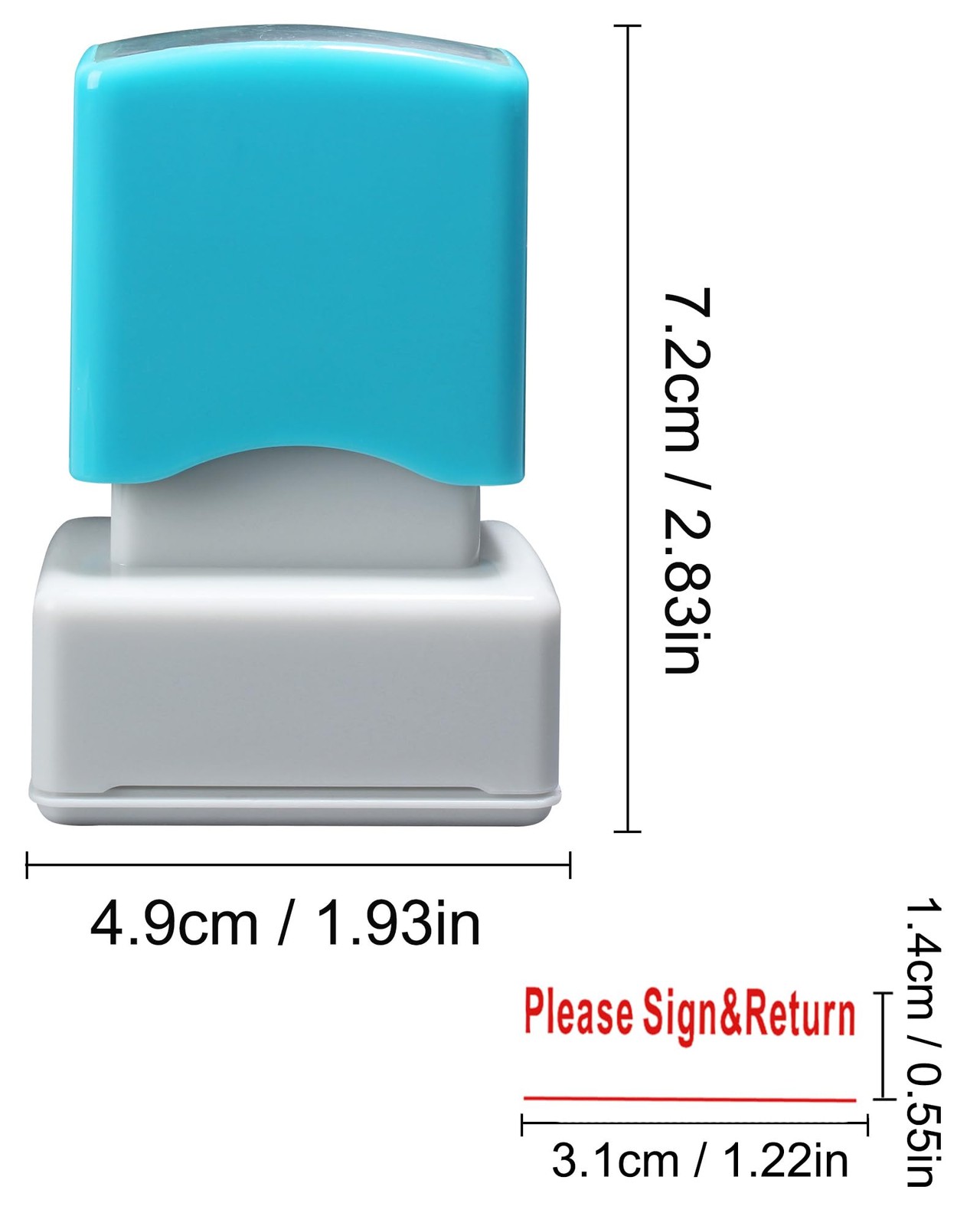 Please Sign Return Stamp–Message Stamp Pre-Inked Office Stamp Refillable Red ...