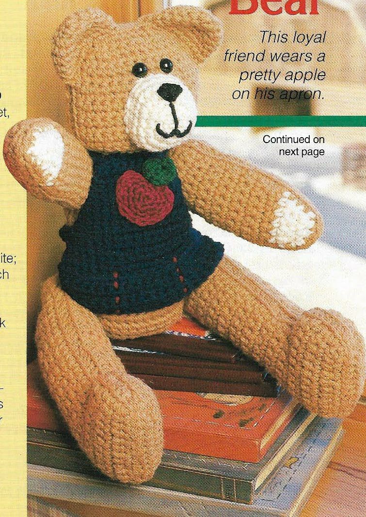 JONATHAN BEAR STUFF ANIMAL TOY DIGEST SIZE CROCHET PATTERN INSTRUCTIONS