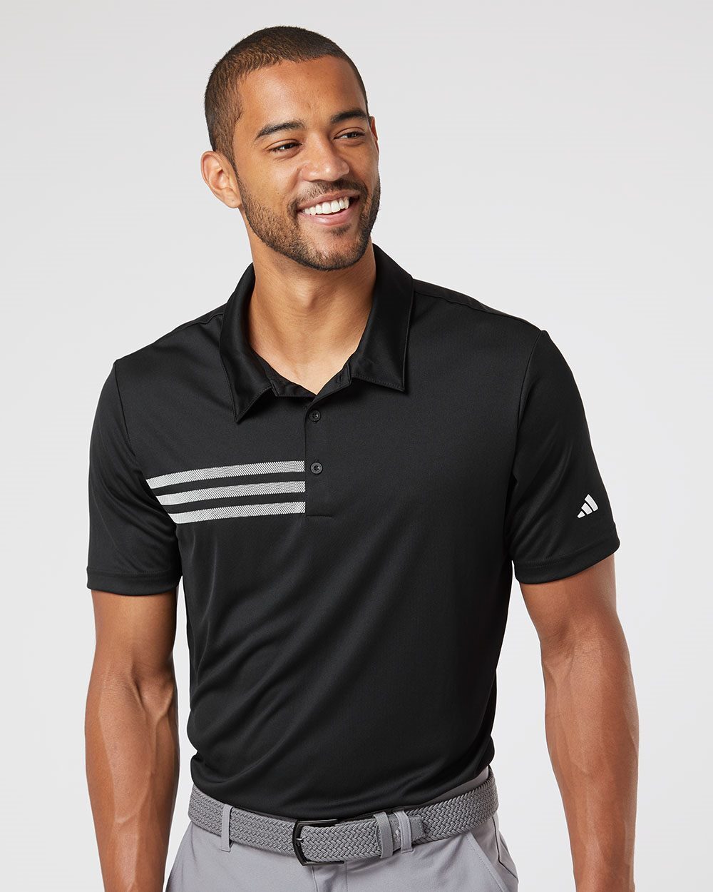 Adidas Mens 3-Stripes Chest Polo Shirt A324 S-4XL Golf Business Casual