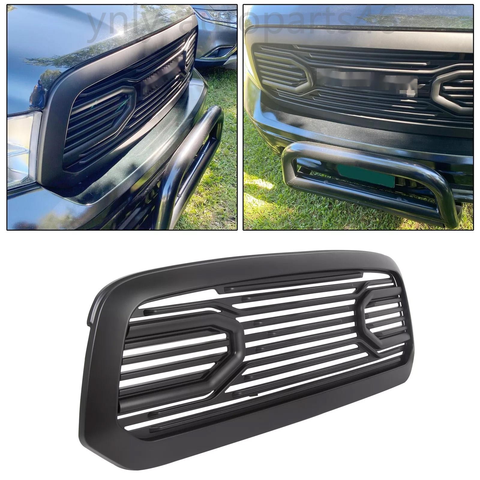 Front Bumper Grille for 2013-2018 Dodge RAM 1500 Big Horn Grill Hood Matte Black