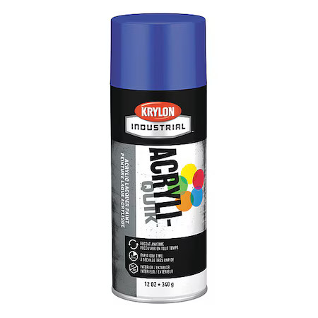 Krylon Industrial K01910a07 Spray Paint, True Blue, Gloss, Solvent, 12 Oz