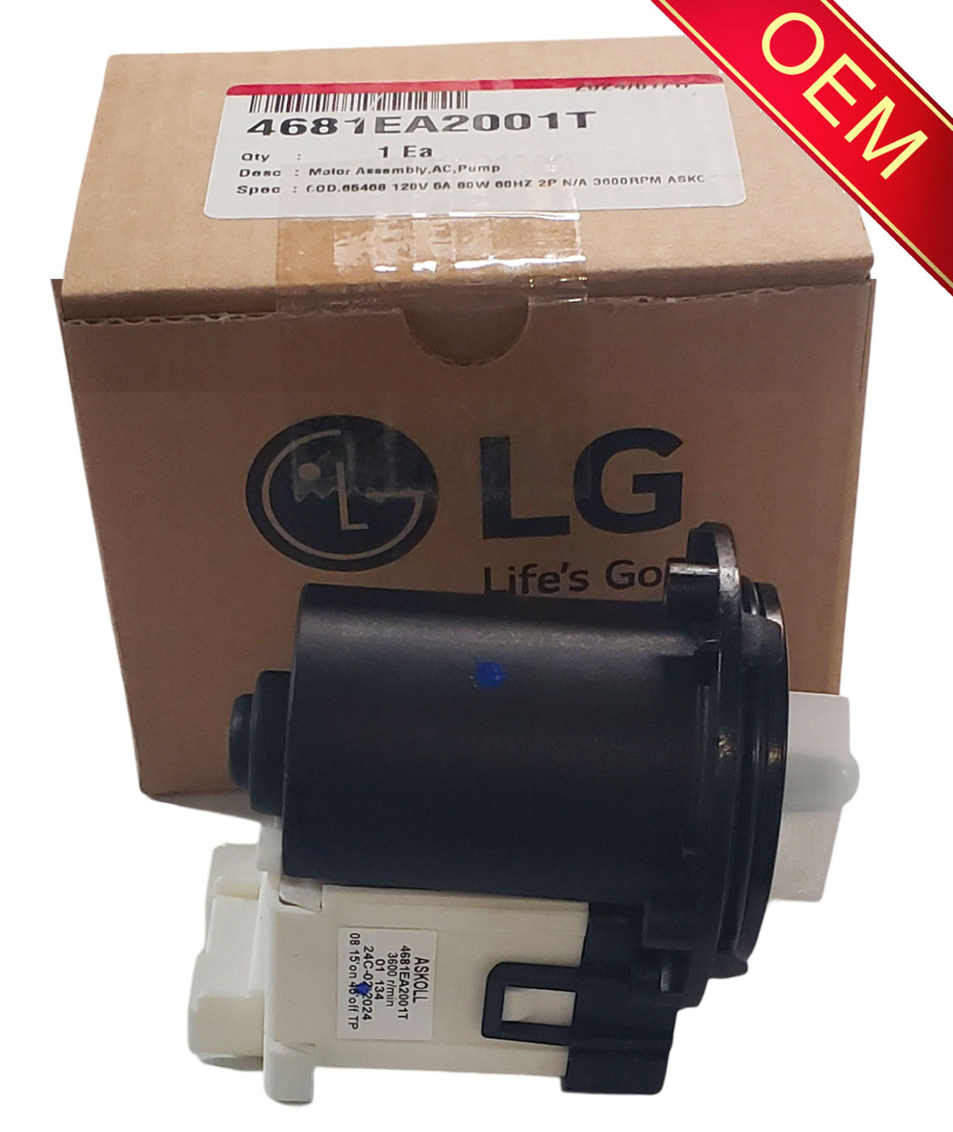 LG WM8100HVA OEM Washer Water Drain Pump