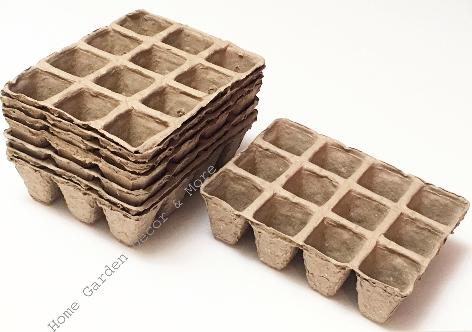 96 Cells Biodegradable Paper Peat Pots Seed Starters Garden Planters 8 Trays
