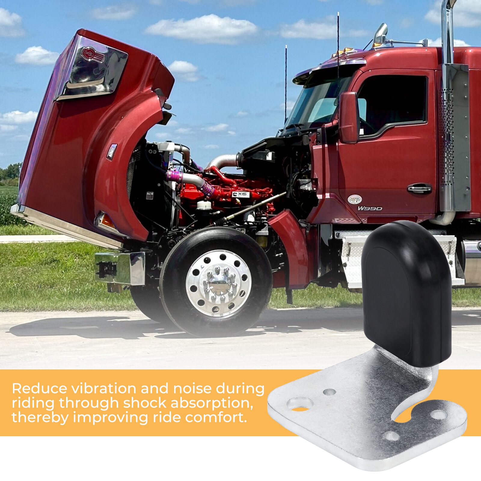 L85-6145L Left Driver Hood Rest for Kenworth W990 Truck 2020 Hood Bracket