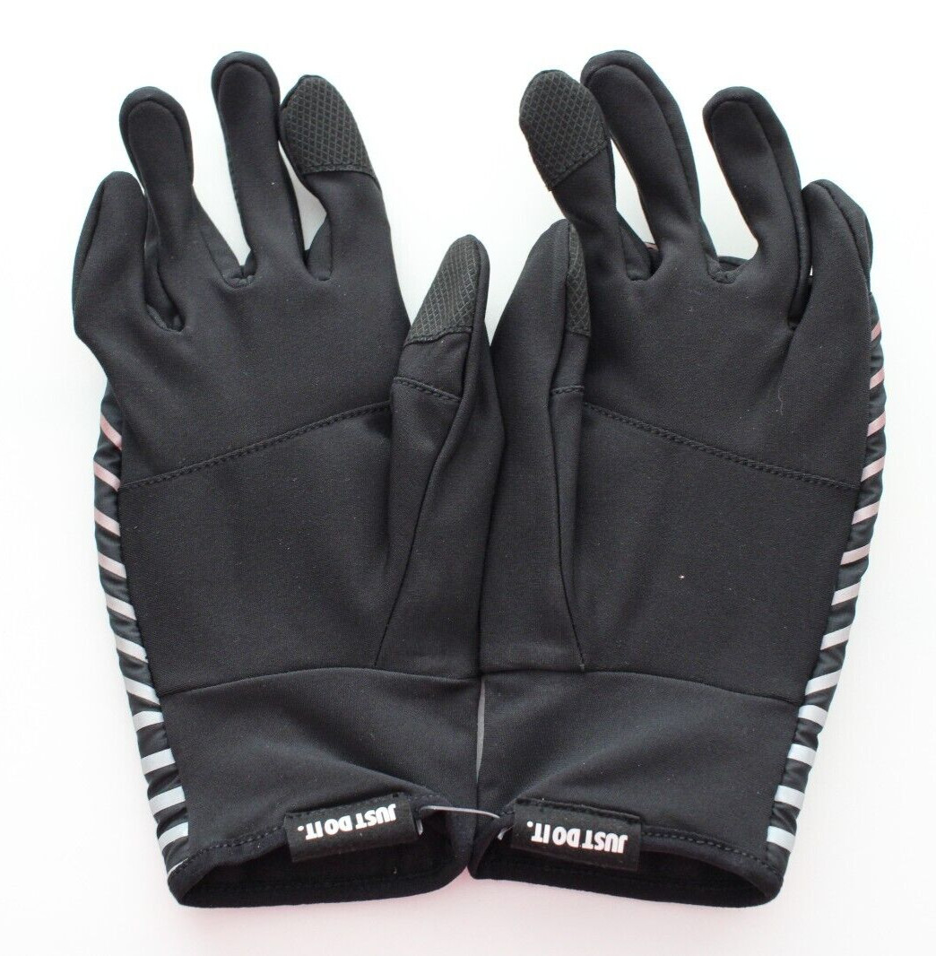 Nike Flashed Layered Womens Quilted Run Gloves Medium Black/Hyper Crimson/Silver