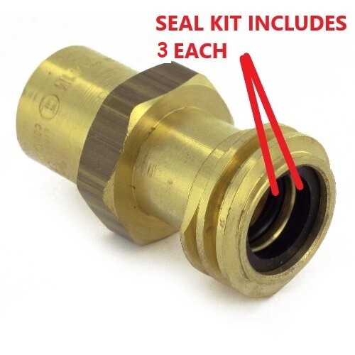 3 SEAL KITS FEMALE COUPLER PROPANE TANK FORKLIFT BUFFER REGO 7141M GASKET O-Ring