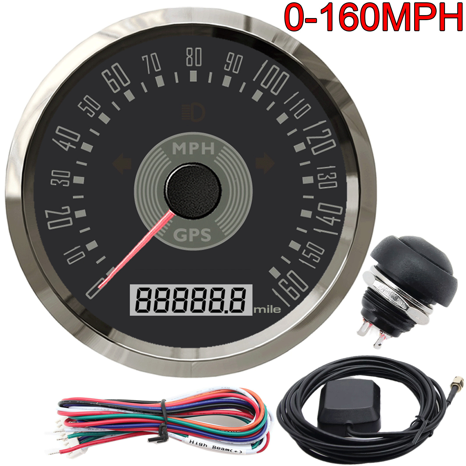 85MM Classical GPS Speedometer 0-160MPH Waterproof for Boat Car Auto Motorcycle