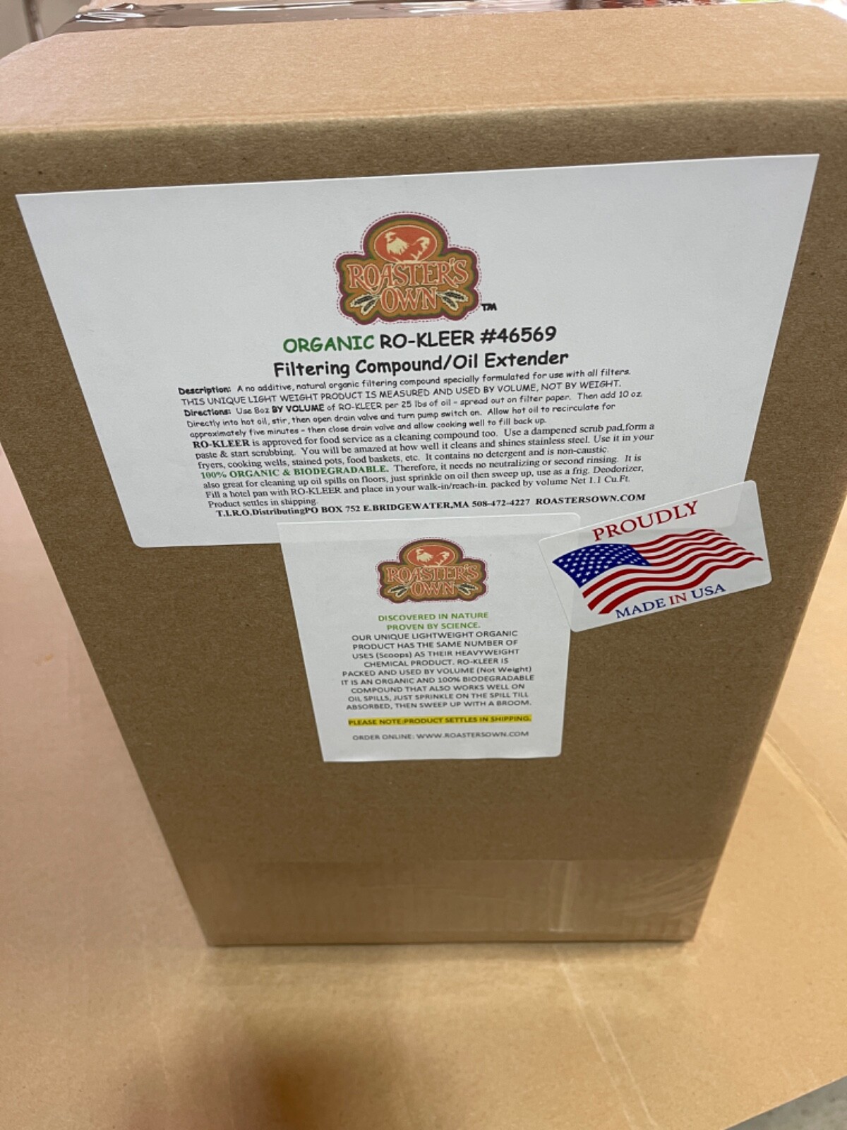1.1cu.ft. OIL-KLEER ORGANIC FRY POWDER COMPOUND Hot Oil Clarifier  PRESSURE FRY