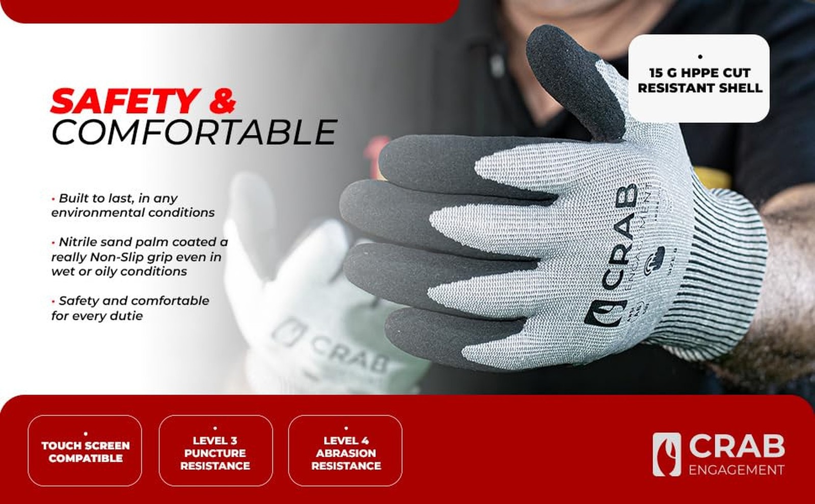 Working Gloves Nylon Ultra-elastic With Nitrile Microfoam Coating, Heavy Duty...