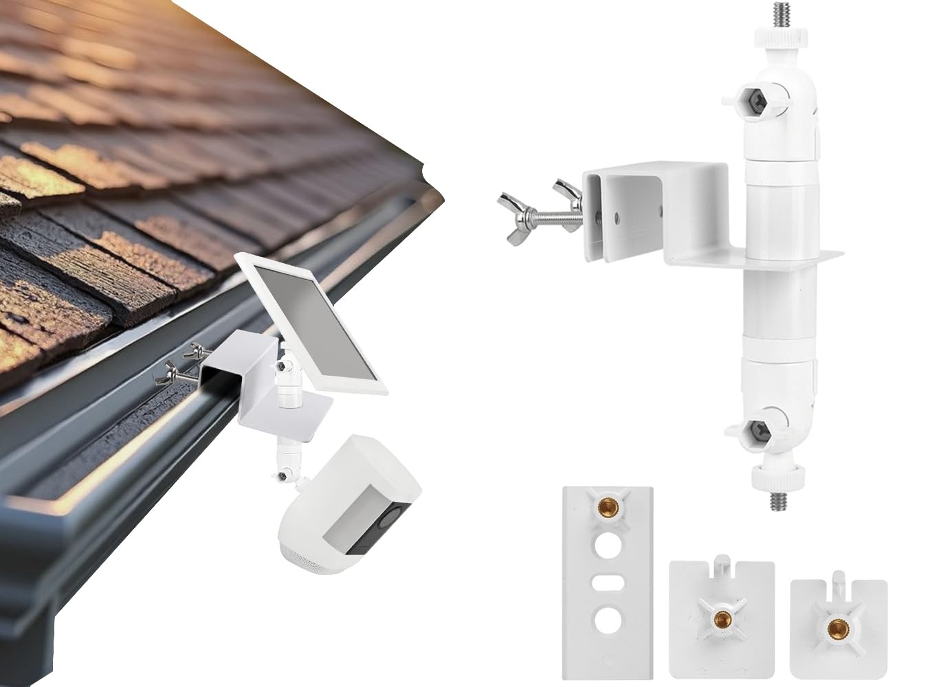 2-in-1 Gutter Mount for Solar Panels and Cameras – Compatible with Spotlight Cam